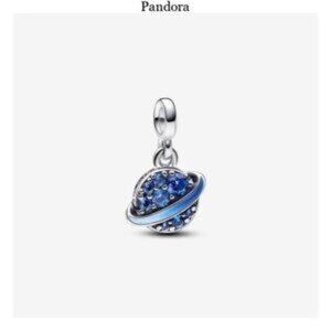 Pandora Blue and Silver Planet Charm Bracelet